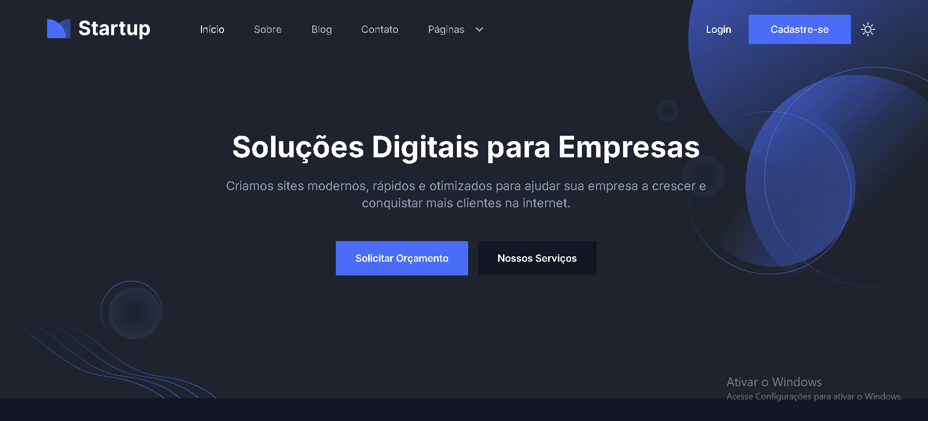 Imagem 1 do projeto Template Landing Page com Next.js