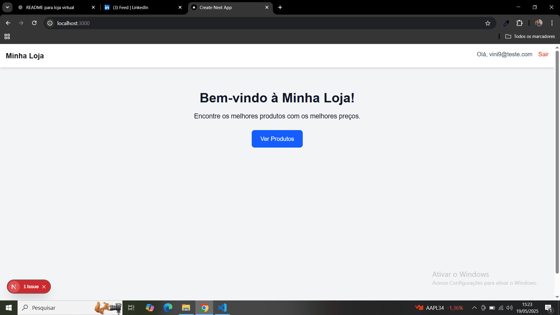 Imagem 1 do projeto Loja Virtual com Next.js e Firebase