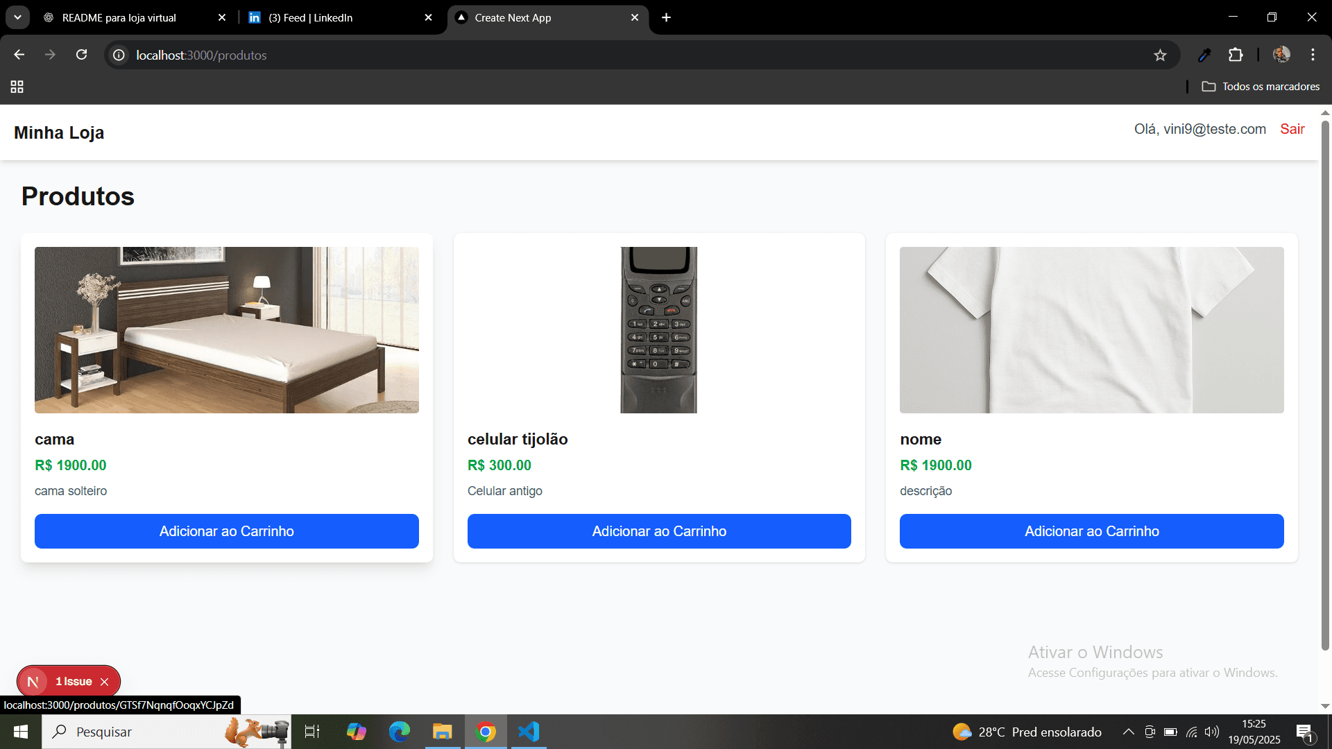 Imagem 2 do projeto Loja Virtual com Next.js e Firebase