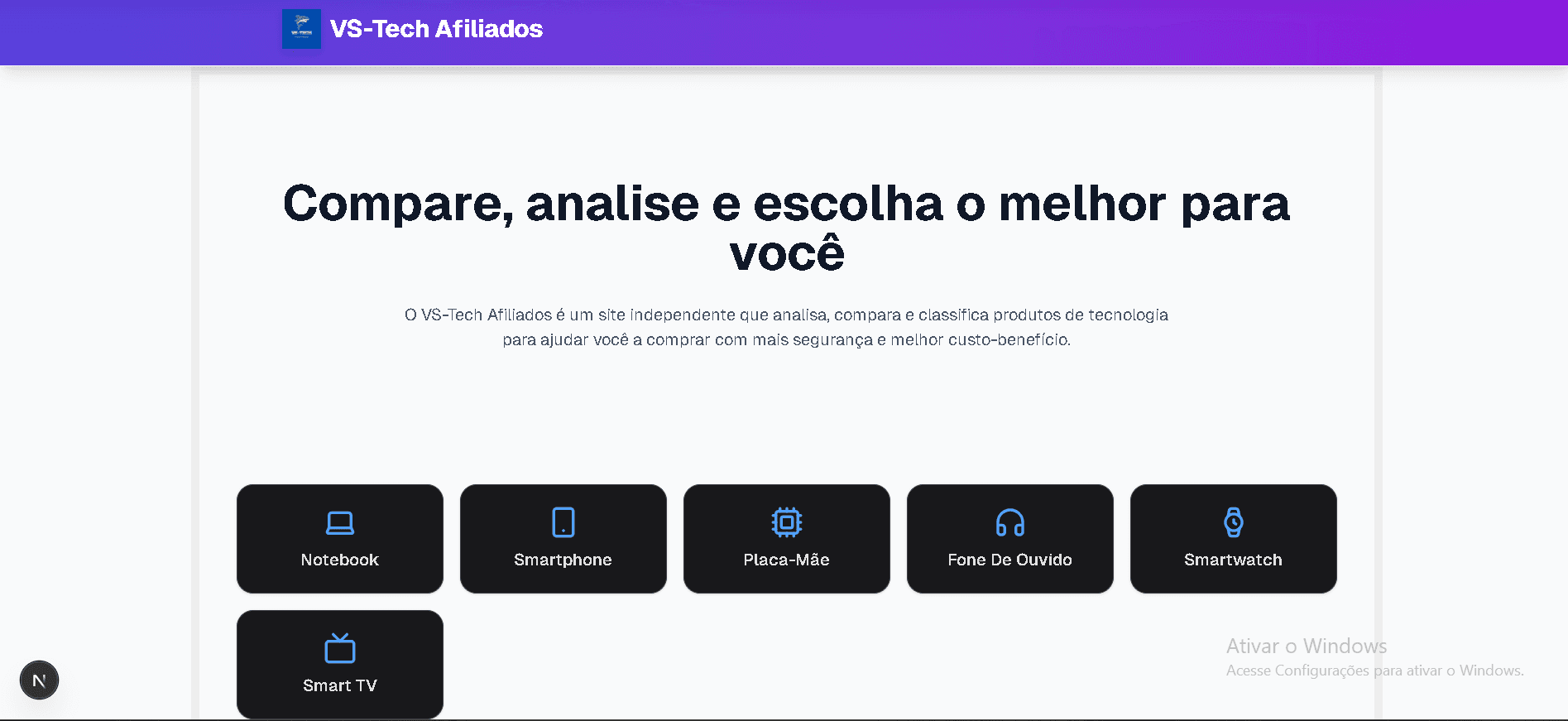 Imagem 1 do projeto VS-Tech Afiliados