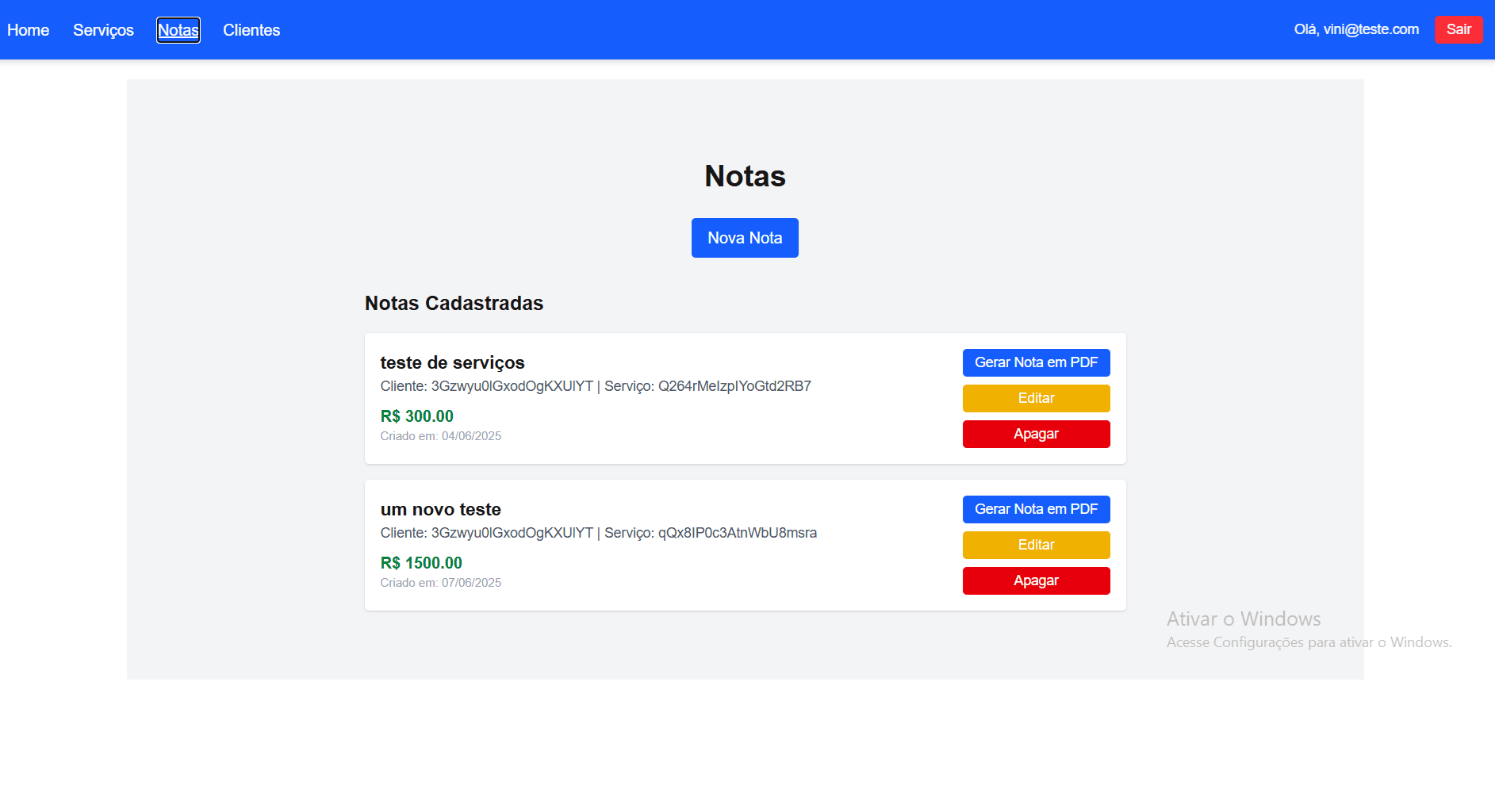 Imagem 2 do projeto VS Web Notas